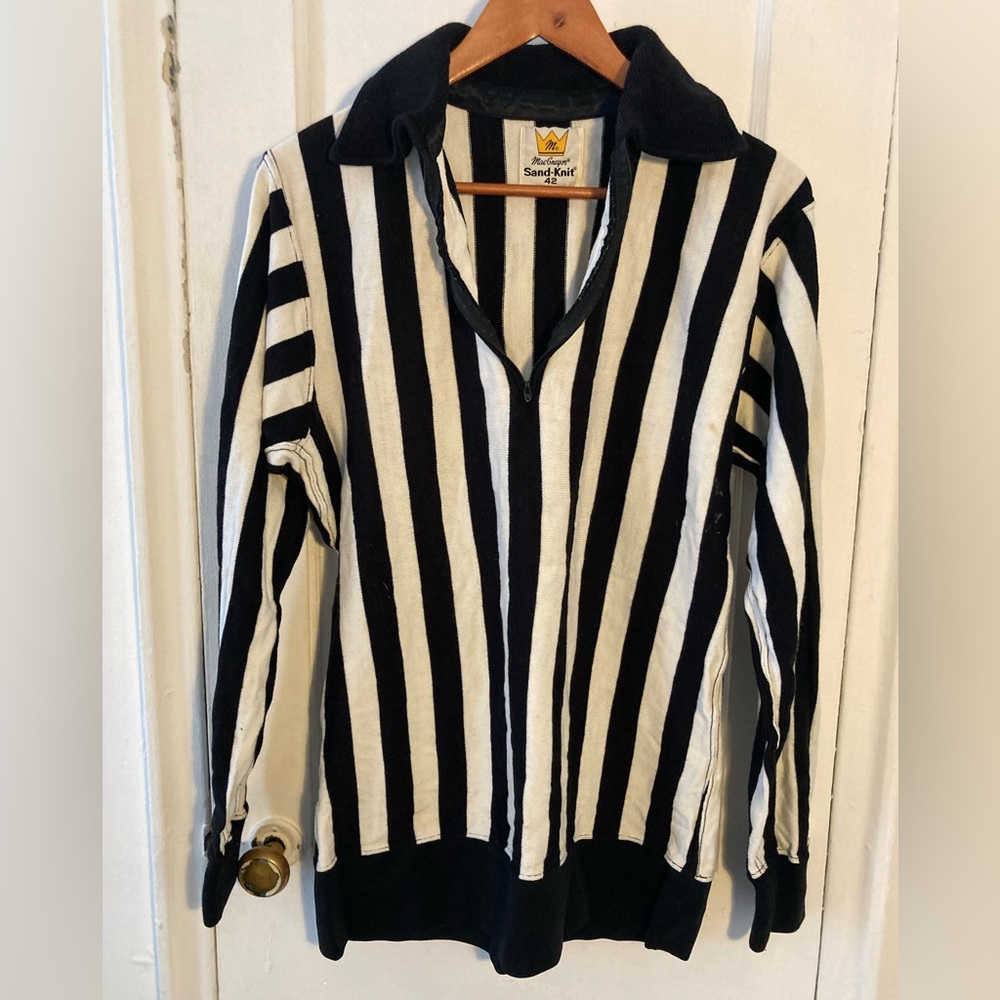 MacGregor Sand Knit 42 Vintage Referee sweater with zipper Size 42